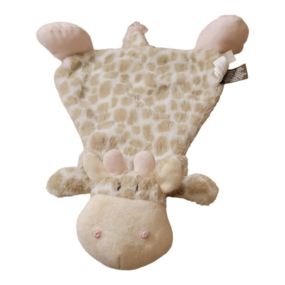 Demdaco Nat & Jules Sadie Giraffe Lovey Rattle Security Blanket Super Soft Plush